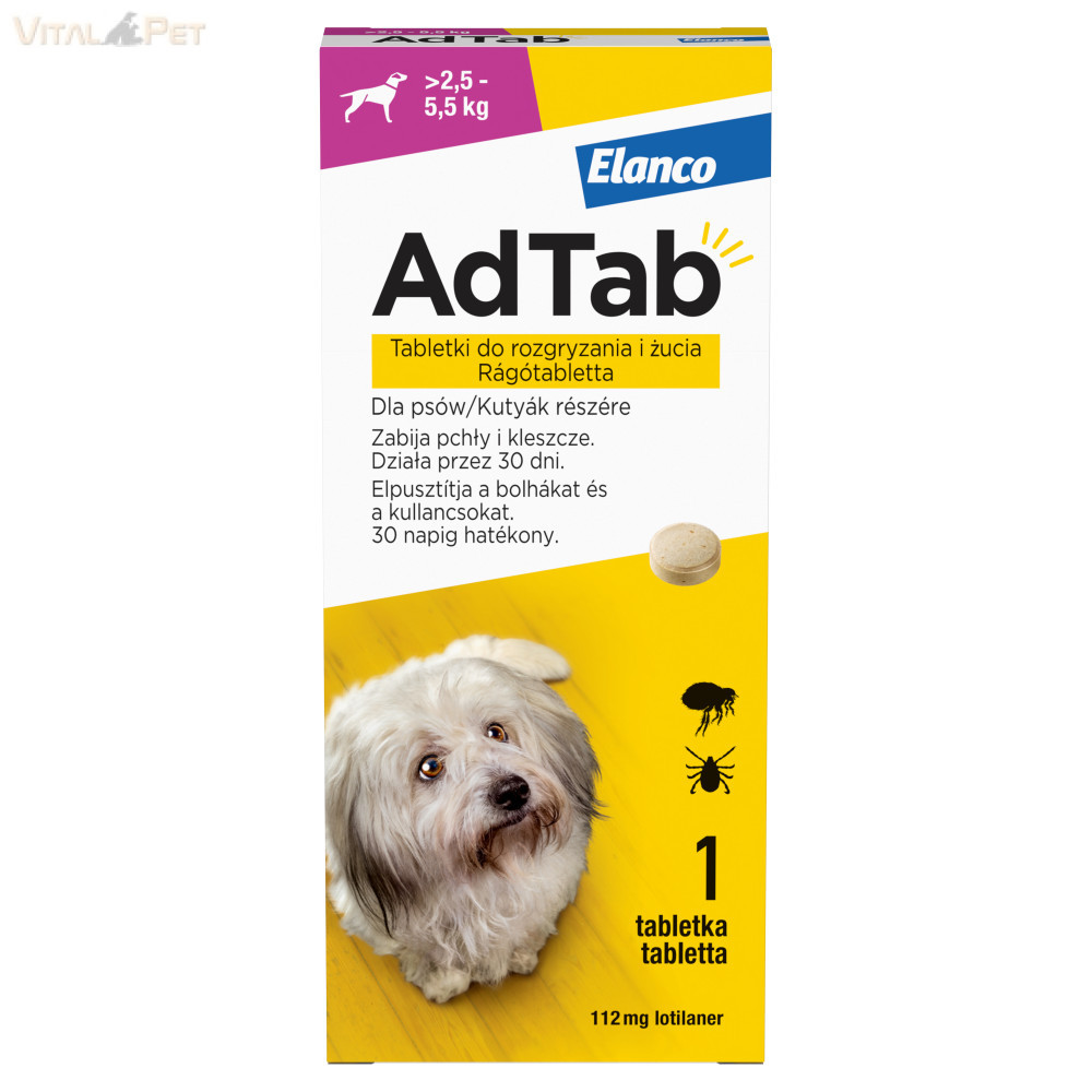 Image of AdTab™ rágótabletta kutyák részére 112 mg (2,5-5,5 kg testsúly) 3db