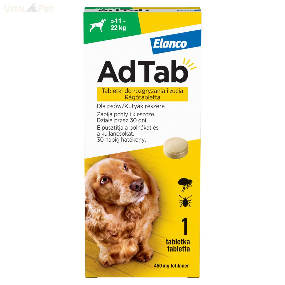 Image of AdTab™ rágótabletta kutyák részére 450 mg (11-22 kg testsúly) 1db