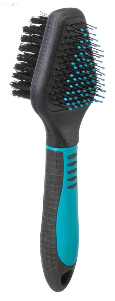 Image of TRIXIE ovális dupla kefe műanyag 19 cm speciális formájú