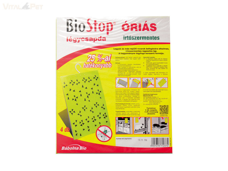 Image of Biostop Plusz Ragasztós Légycsapda Óriás 4db-os