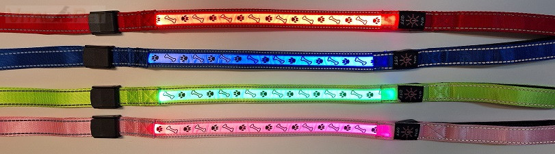 Image of Állítható hosszúságú mintás világító póráz Zöld